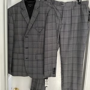 INC International Concepts Gray Windowpane Suit